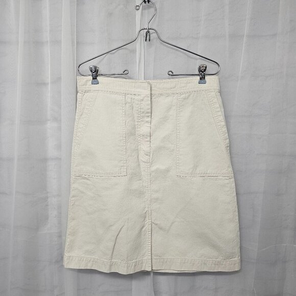 J. Crew Cream Cotton Cargo Skirt Preppy Boho Casual 6 - Picture 1 of 14